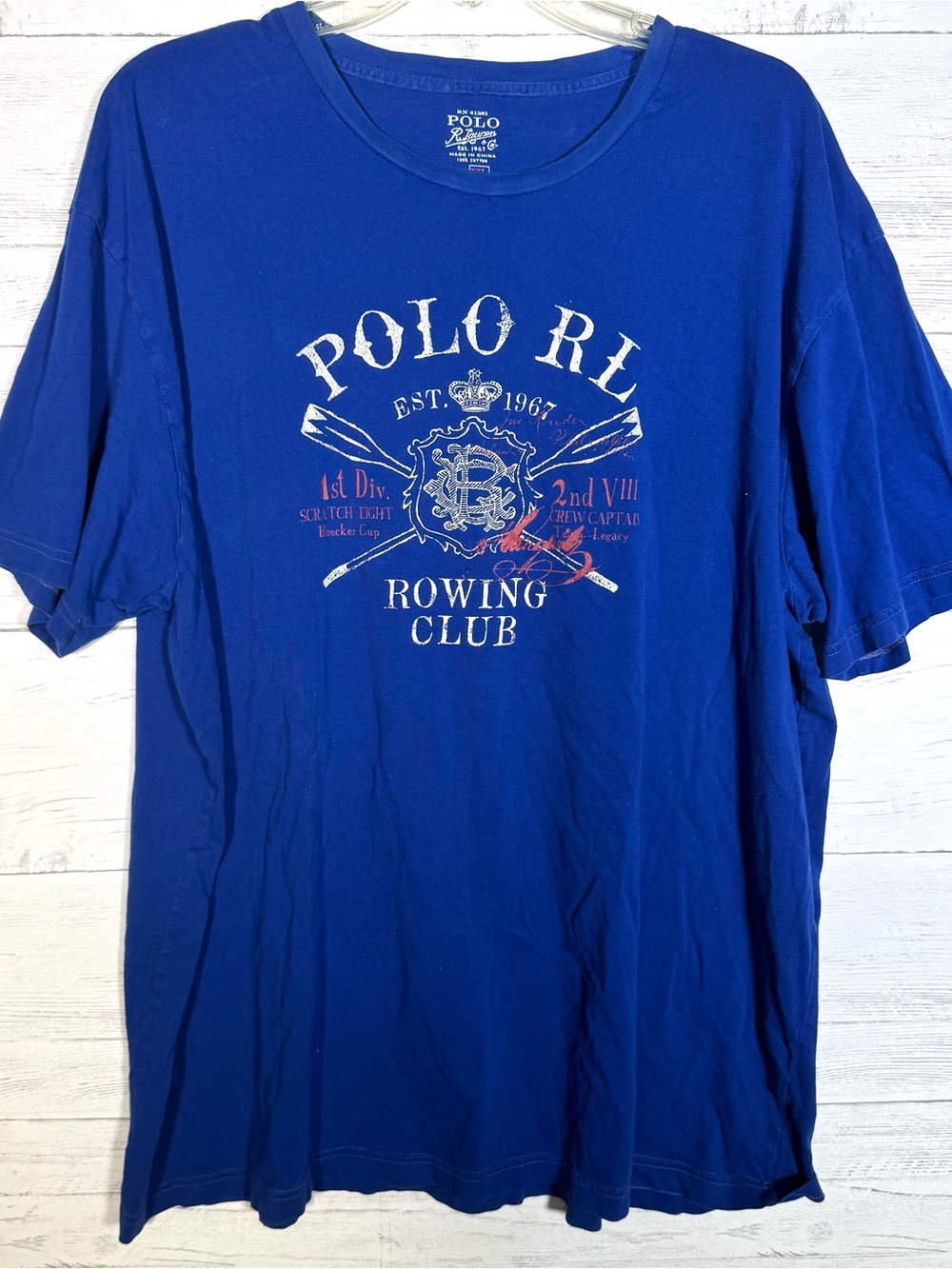 Polo Ralph Lauren Blue Rowing Club T Shirt Men’s XXL Graphic Crewneck